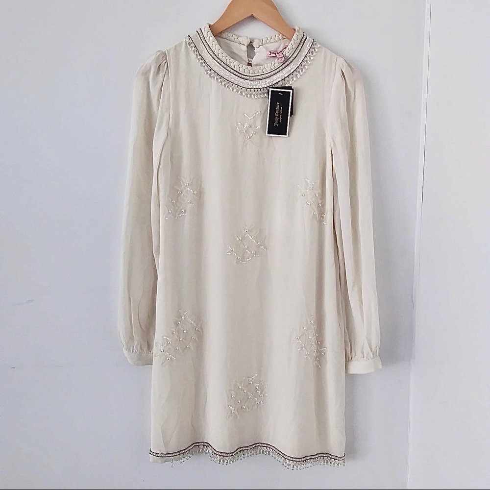 Juicy Couture Embellished Cream Dress